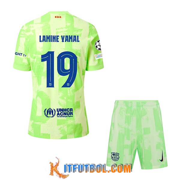 Camisetas De Futbol Barcelona (LAMINE YAMAL #19) Ninos 2024/2025 Tercera