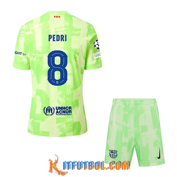Camisetas De Futbol Barcelona (PEDRI #8) Ninos 2024/2025 Tercera