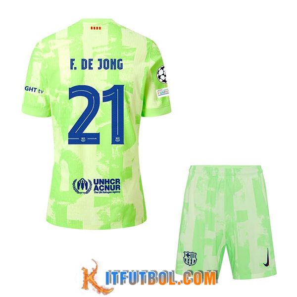Camisetas De Futbol Barcelona (F. DE JONG #21) Ninos 2024/2025 Tercera