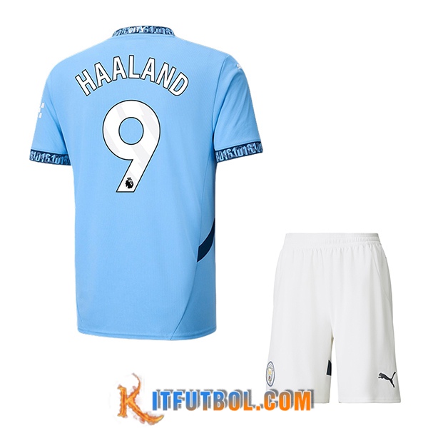 Camisetas De Futbol Manchester City (HAALAND #9) Ninos 2024/2025 Primera
