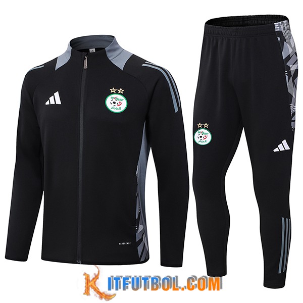 Chandal Equipos De Futbol Chaquetas Algeria Negro/Gris 2024/2025