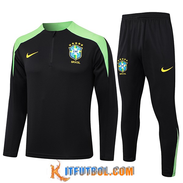 Chandal Equipos De Futbol Brasil Negro/Verde 2024/2025