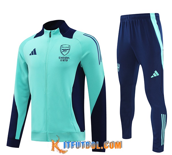 Chaqueta Con Capucha Chandal Arsenal Verde/Azul 2024/2025