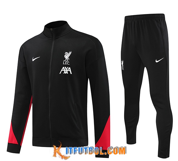 Chaqueta Con Capucha Chandal FC Liverpool Negro/Rojo 2024/2025