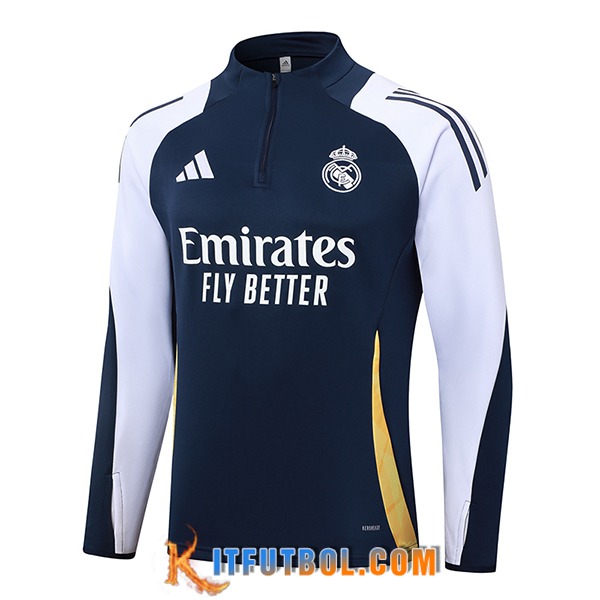 Sudadera De Entrenamiento Real Madrid Azul/Blanco/Amarillo 2024/2025