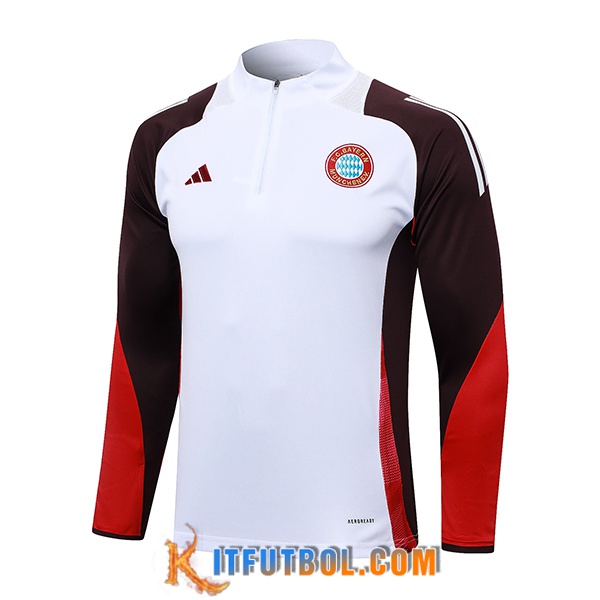 Sudadera De Entrenamiento Bayern Munich Blanco/Rojo 2024/2025