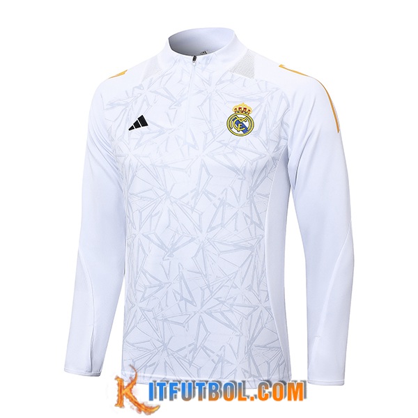 Sudadera De Entrenamiento Real Madrid Blanco/Gris 2024/2025