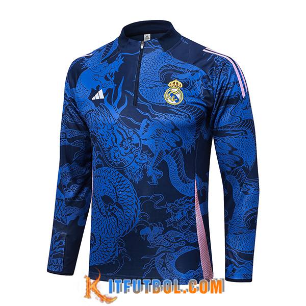 Sudadera De Entrenamiento Real Madrid Azul/Rosa 2024/2025