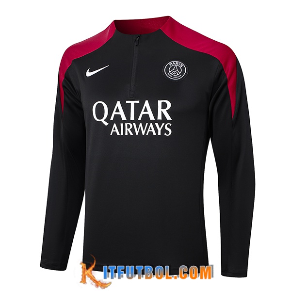 Sudadera De Entrenamiento PSG Negro/Rojo 2024/2025