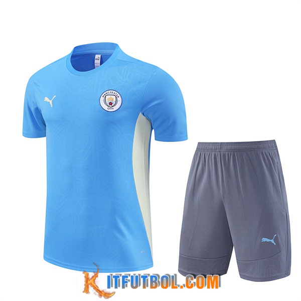 Camiseta Entrenamiento Manchester City Azul/Blanco 2024/2025