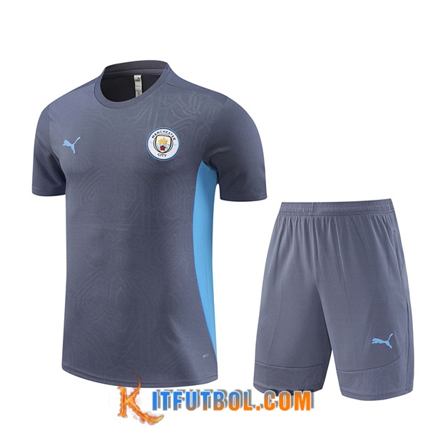 Camiseta Entrenamiento Manchester City Gris/Azul 2024/2025