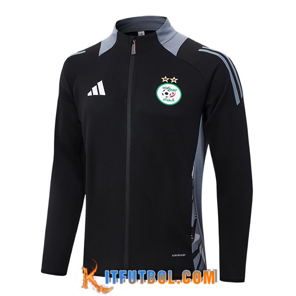 Chaquetas Futbol Algeria Negro/Gris 2024/2025
