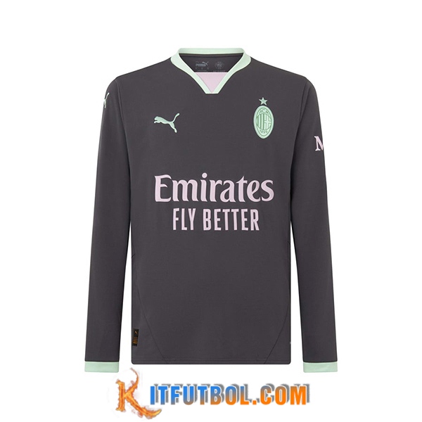 Nueva Camisetas De Futbol AC Milan Manga Largas Tercera 2024/2025