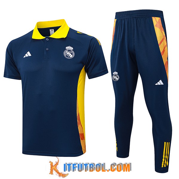 Camiseta Polo Real Madrid Azul/Amarillo 2024/2025