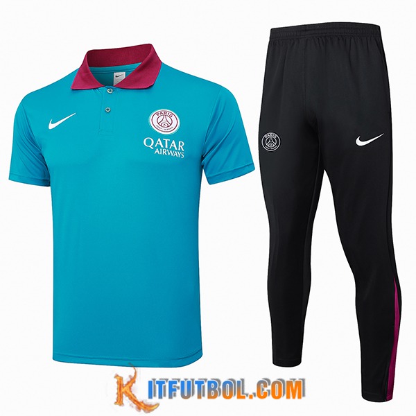 Camiseta Polo PSG Azul/Rojo 2024/2025