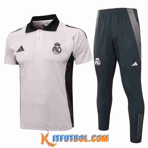 Camiseta Polo Real Madrid Rosa/Gris 2024/2025
