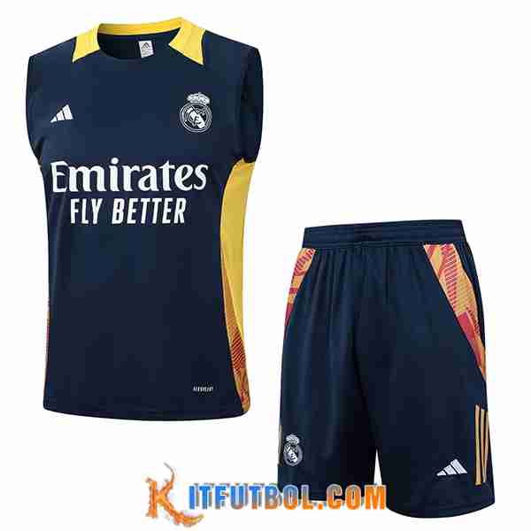Camiseta Entrenamiento sin mangas Real Madrid Negro/Amarillo 2024/2025