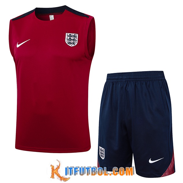 Camiseta Entrenamiento sin mangas Inglaterra Rojo/Negro 2024/2025 -02