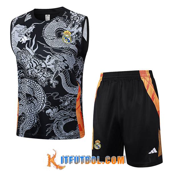 Camiseta Entrenamiento sin mangas Real Madrid Gris/Negro 2024/2025