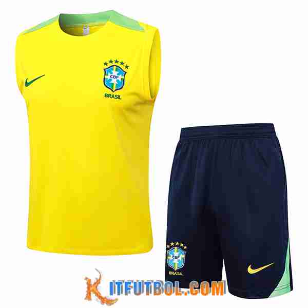 Camiseta Entrenamiento sin mangas Brasil Amarillo/Verde 2024/2025