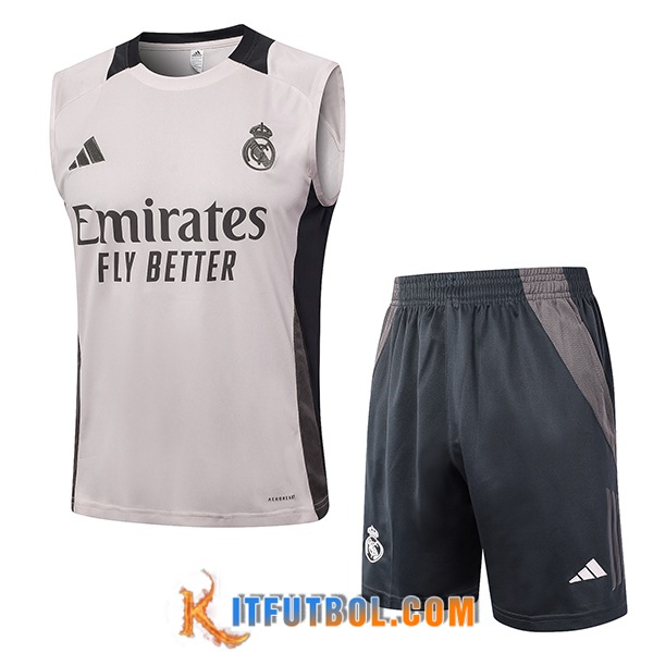 Camiseta Entrenamiento sin mangas Real Madrid Rosa/Gris 2024/2025 -02