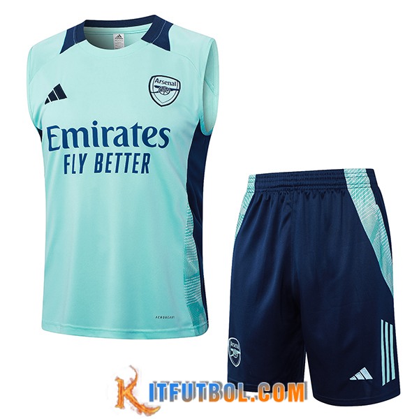 Camiseta Entrenamiento sin mangas Arsenal Verde/Azul 2024/2025