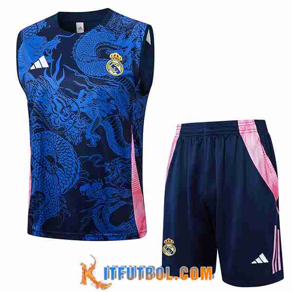 Camiseta Entrenamiento sin mangas Real Madrid Azul/Rosa 2024/2025