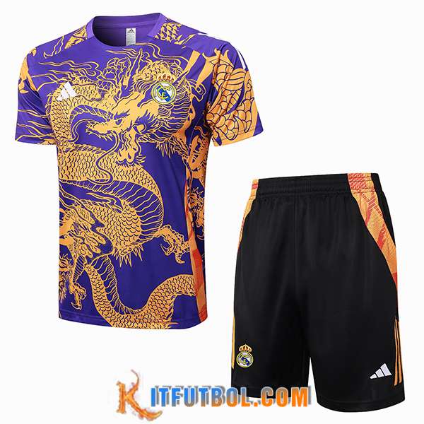 Camiseta Entrenamiento Real Madrid Violeta/Amarillo 2024/2025