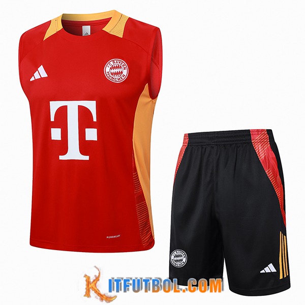 Camiseta Entrenamiento sin mangas Bayern Munich Rojo/Amarillo 2024/2025