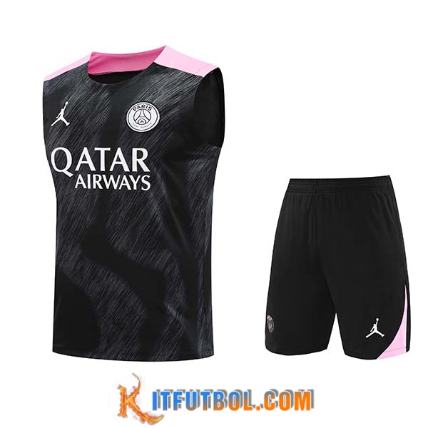 Camiseta Entrenamiento sin mangas PSG Negro/Rosa 2024/2025