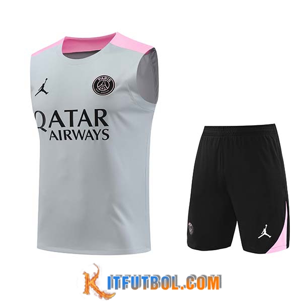 Camiseta Entrenamiento sin mangas PSG Gris/Rosa 2024/2025