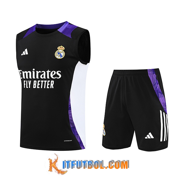 Camiseta Entrenamiento sin mangas Real Madrid Negro/Violeta/Blanco 2024/2025
