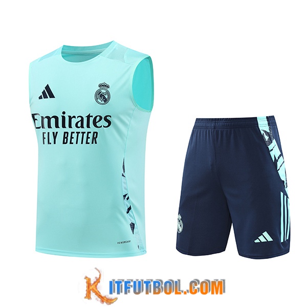 Camiseta Entrenamiento sin mangas Real Madrid Verde/Azul 2024/2025