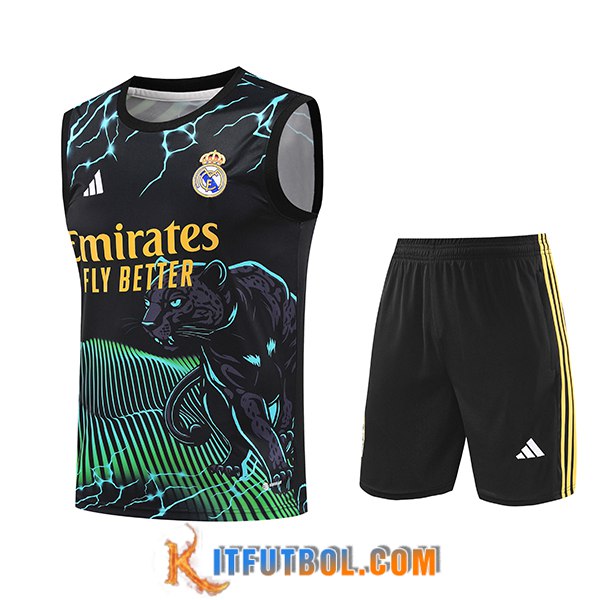 Camiseta Entrenamiento sin mangas Real Madrid Negro/Verde/Amarillo 2024/2025