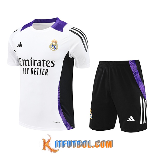 Camiseta Entrenamiento Real Madrid Blanco/Negro/Violeta 2024/2025