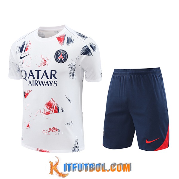 Camiseta Entrenamiento PSG Blanco/Azul/Rojo 2024/2025