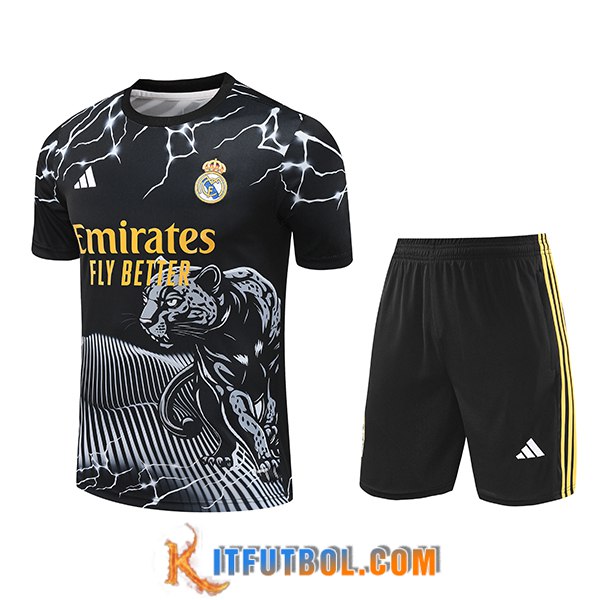 Camiseta Entrenamiento Real Madrid Negro/Blanco/Amarillo 2024/2025