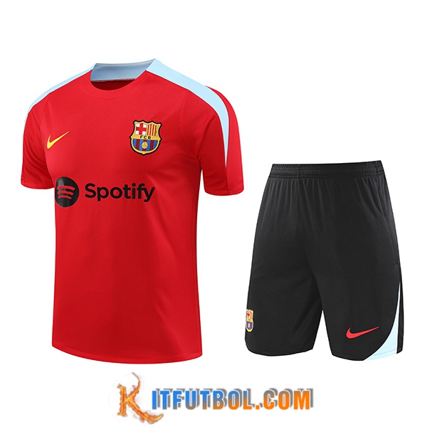 Camiseta Entrenamiento FC Barcelona Rojo/Azul 2024/2025 -02