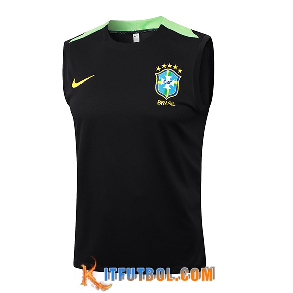 Chalecos De Futbol Brasil Negro/Verde 2024/2025