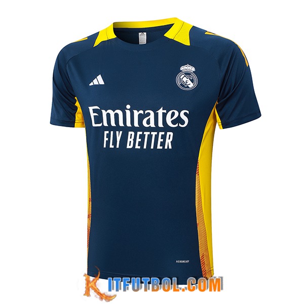 Camiseta Entrenamiento Real Madrid Azul/Amarillo 2024/2025
