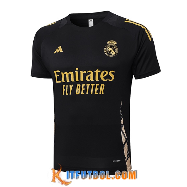 Camiseta Entrenamiento Real Madrid Negro/Amarillo 2024/2025