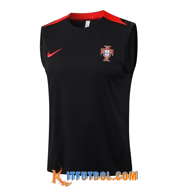Chalecos De Futbol Portugal Negro/Rojo 2024/2025 -02