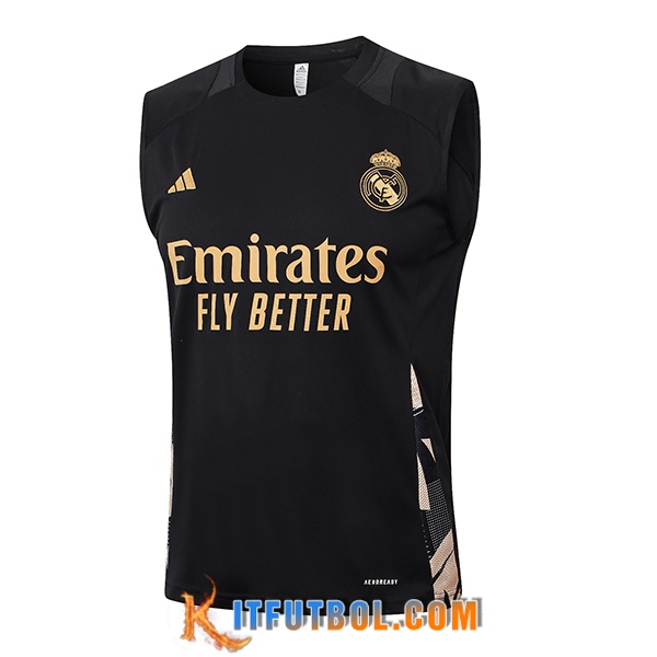 Chalecos De Futbol Real Madrid Negro/Amarillo 2024/2025 -02