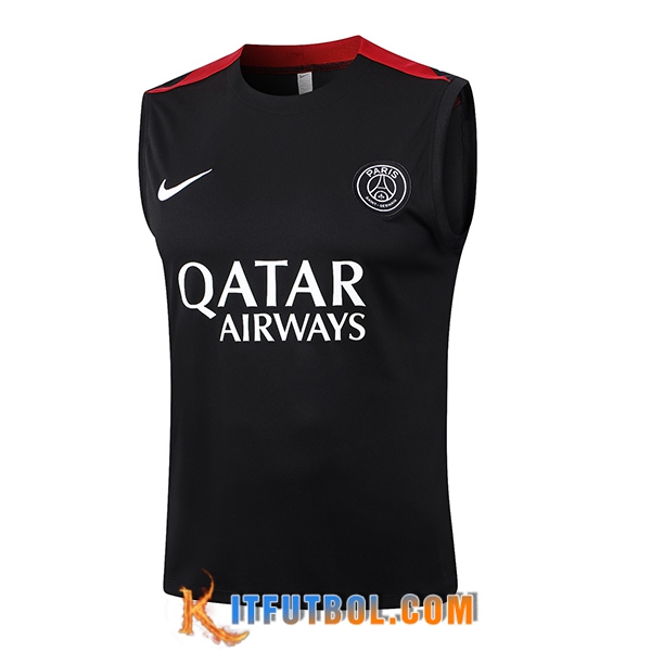 Chalecos De Futbol PSG Negro/Rojo 2024/2025