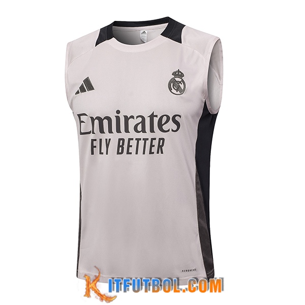 Chalecos De Futbol Real Madrid Rosa/Gris 2024/2025 -02