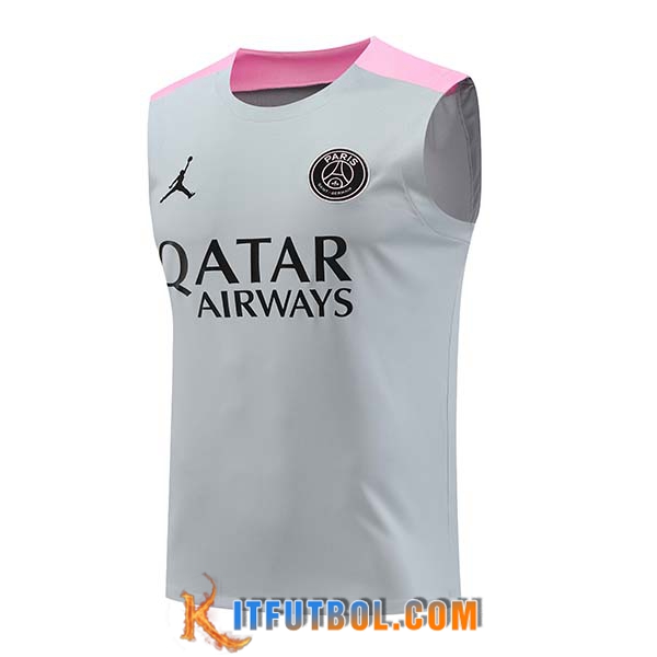 Chalecos De Futbol PSG Gris/Rosa 2024/2025