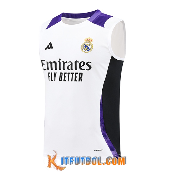 Chalecos De Futbol Real Madrid Blanco/Negro/Violeta 2024/2025
