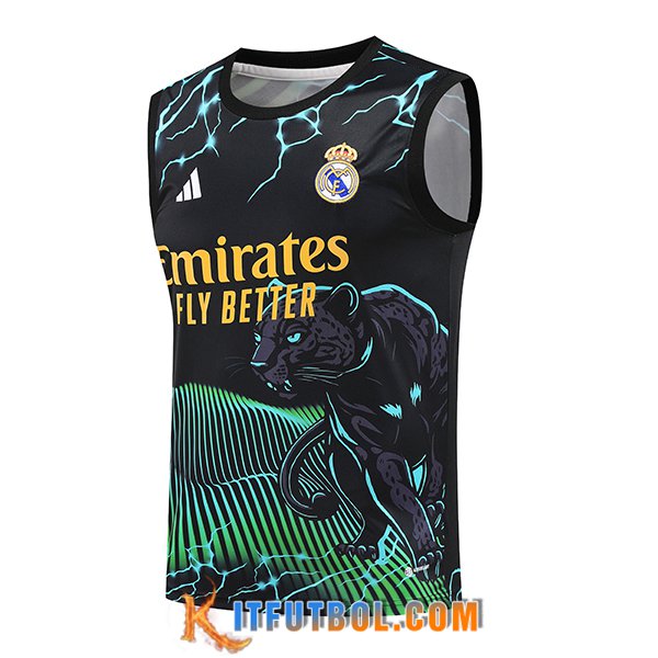 Chalecos De Futbol Real Madrid Negro/Verde/Amarillo 2024/2025