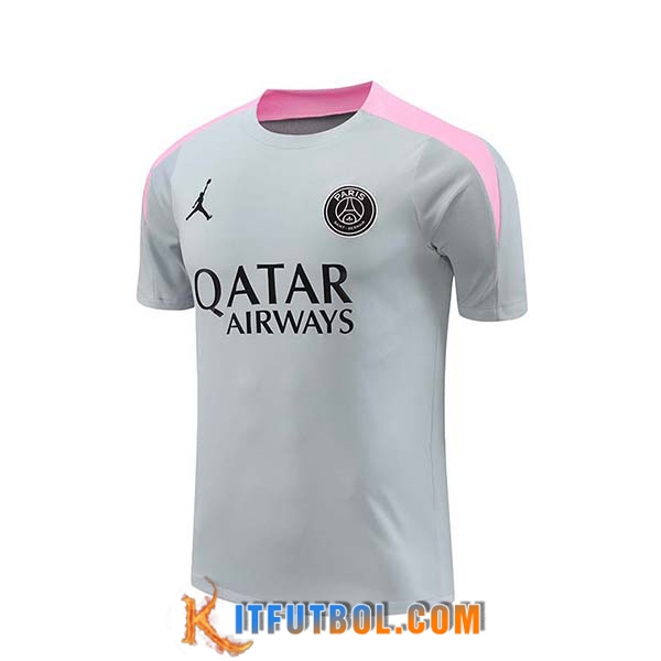 Camiseta Entrenamiento PSG Gris/Rosa 2024/2025