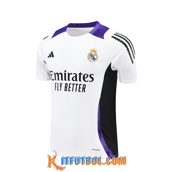 Camiseta Entrenamiento Real Madrid Blanco/Negro/Violeta 2024/2025